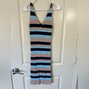 BCBGMaxAzria Multicolor Striped V-Neck Dress